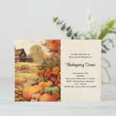 Pompoen Boerderij Herfst Oogst Thanksgiving Kaart (Staand voorkant)