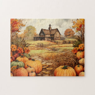 Pompoen Boerderij Herfst Oogst Thanksgiving Legpuzzel
