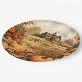 Pompoen Boerderij Herfst Oogst Thanksgiving Papieren Bordje (Gekanteld)