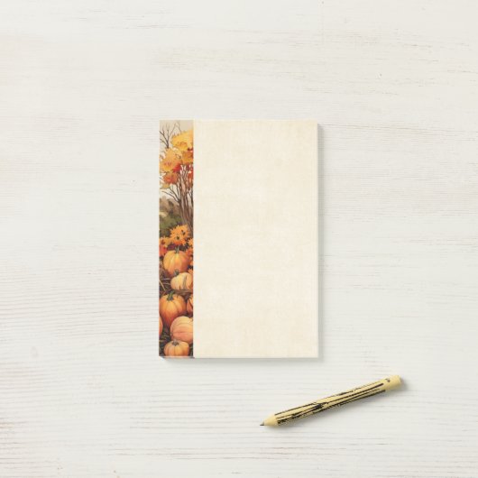Pompoen Boerderij Herfst Oogst Thanksgiving Post-it® Notes (Op bureau)