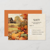 Pompoen Boerderij Herfst Oogst Thanksgiving RSVP Kaartje (Voorkant / Achterkant)