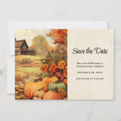 Pompoen Boerderij Herfst Oogst Thanksgiving Save The Date (Voorkant)