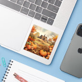 Pompoen Boerderij Herfst Oogst Thanksgiving Sticker (Laptop met iPhone)