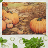 Pompoen Boerderij Herfst Oogst Thanksgiving Theedoek (Gevouwen)