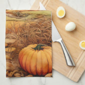 Pompoen Boerderij Herfst Oogst Thanksgiving Theedoek (Quarter Fold)