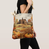 Pompoen Boerderij Herfst Oogst Thanksgiving Tote Bag (Dichtbij)