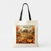 Pompoen Boerderij Herfst Oogst Thanksgiving Tote Bag (Achterkant)