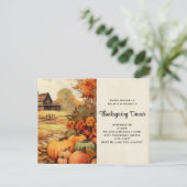 Pompoen Boerderij Herfst Oogst Thanksgiving Uitnodiging Briefkaart (Staand voorkant)