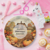 Pompoen Boerderij Herfst Oogst Thanksgiving Verjaa Papieren Bordje (Feest)