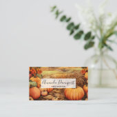 Pompoen Boerderij Herfst Oogst Thanksgiving Visitekaartje (Staand voorkant)