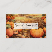 Pompoen Boerderij Herfst Oogst Thanksgiving Visitekaartje (Voorkant)