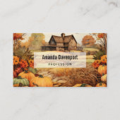 Pompoen Boerderij Herfst Oogst Thanksgiving Visitekaartje (Voorkant)