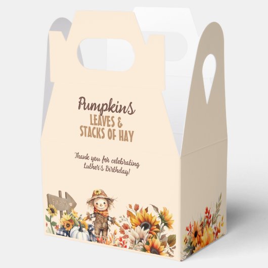 Pompoen Boerderij Herfst Zonnebloem Verjaardag Bedankdoosjes (Geopend)