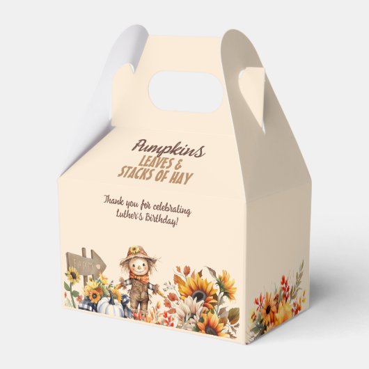 Pompoen Boerderij Herfst Zonnebloem Verjaardag Bedankdoosjes (Voorkant Zijde)