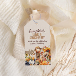 Pompoen Boerderij Herfst Zonnebloem Verjaardag Cadeaulabel