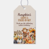 Pompoen Boerderij Herfst Zonnebloem Verjaardag Cadeaulabel (Voorkant)