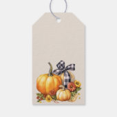 Pompoen Boerderij Herfst Zonnebloem Verjaardag Cadeaulabel (Achterkant)