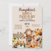 Pompoen Boerderij Herfst Zonnebloem Verjaardag Kaart (Voorkant)