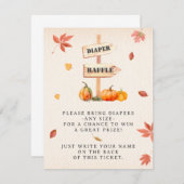 Pompoen Boerderij Luier Raffle Herfst Baby shower Informatiekaartje (Voorkant / Achterkant)