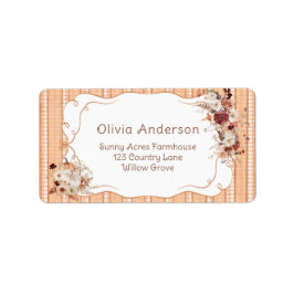 Pompoen Boho Bloemige Baby Shower Retouradres Etiket