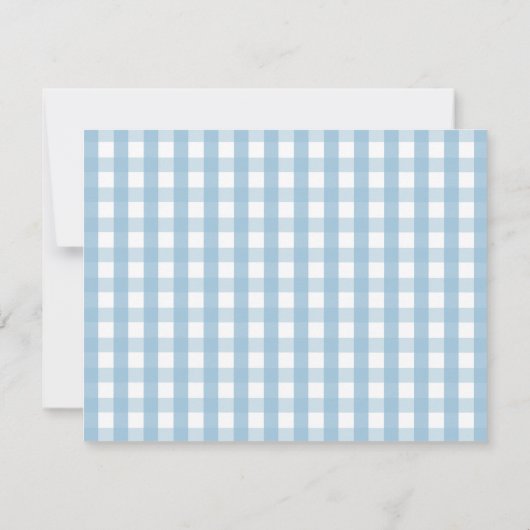 Pompoen Boho Blue Gingham 1e verjaardag Bedankkaart (Achterkant)