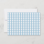 Pompoen Boho Blue Gingham 1e verjaardag RSVP Bedankkaart (Achterkant)