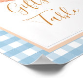 Pompoen Boho Blue Gingham Gifts Tafelteken Poster (Hoek)