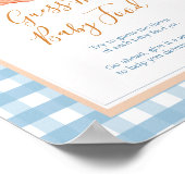 Pompoen Boho Blue Gingham Raad het Baby-eten Poster (Hoek)