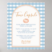 Pompoen Boho Blue Gingham Verjaardag Time Capsule Poster (Voorkant)