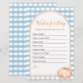 Pompoen Boho Blue Gingham Wensen voor Baby (Voorkant / Achterkant)