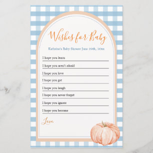 Pompoen Boho Blue Gingham Wensen voor Baby