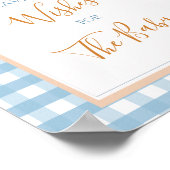 Pompoen Boho Blue Gingham Wensen voor Baby Poster (Hoek)