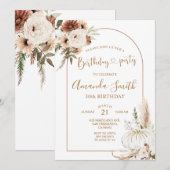 Pompoen Boho Boog Verjaardag 30e Dinnerfeest Kaart (Voorkant / Achterkant)