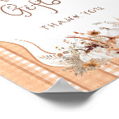 Pompoen Boho Floral Baby shower Kaarten en geschen Poster (Hoek)