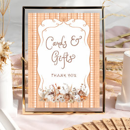 Pompoen Boho Floral Baby shower Kaarten en geschen Poster