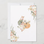 Pompoen Boho Herfst Doop Bloemige Uitnodiging (Achterkant)