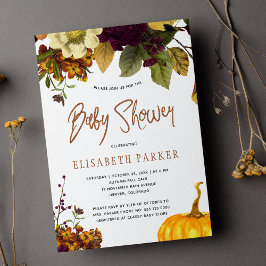 Pompoen boho herfst geslachtsneutrale babyshower kaart