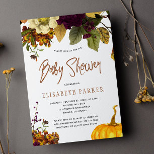 Pompoen boho herfst geslachtsneutrale babyshower kaart