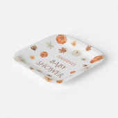 Pompoen Boho Herfst Herfst Baby shower Bloemen Papieren Bordje (Gebogen)