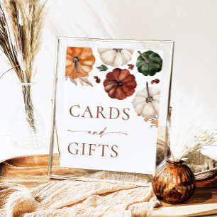 Pompoen Boho Herfst Kaarten en Cadeaus Bord Poster
