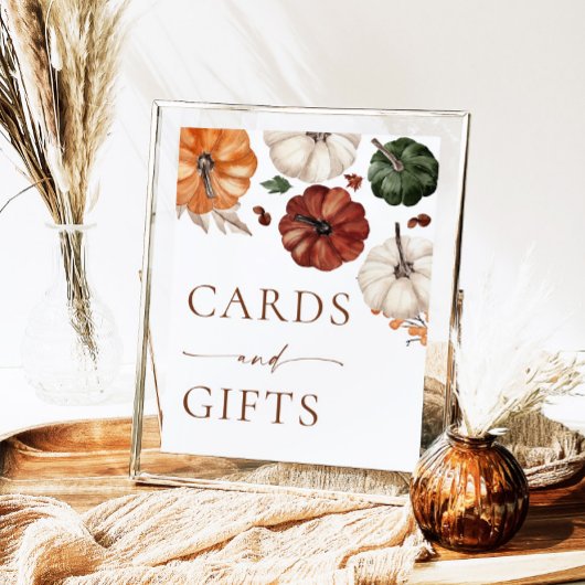 Pompoen Boho Herfst Kaarten en Cadeaus Bord Poster