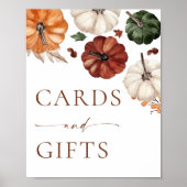 Pompoen Boho Herfst Kaarten en Cadeaus Bord Poster (Voorkant)