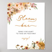 Pompoen Boho Herfst Rustiek Bloom Bar Poster (Voorkant)