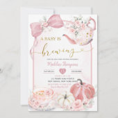 Pompoen Boho Roze Baby Brouwen Baby shower Kaart (Voorkant)