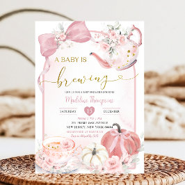 Pompoen Boho Roze Baby Brouwen Baby shower Kaart