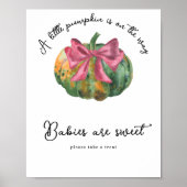 Pompoen boog baby shower Baby's zijn zoet Poster (Voorkant)