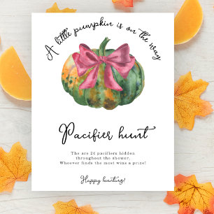 Pompoen boog baby shower Fopspenen jacht spel Poster
