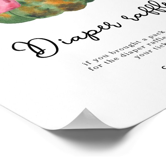 Pompoen boog baby shower Luier Raffle spel Poster (Hoek)