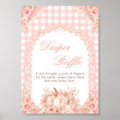 Pompoen Boog Bloemend Luier Raffle Tafelbord Poster (Voorkant)