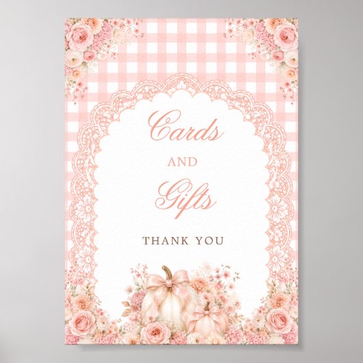 Pompoen Boog Bloemkaarten & Cadeaus Tafelbord Poster (Voorkant)